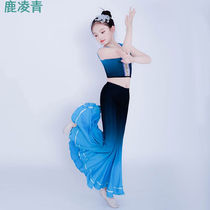 Deer Ling Qings new children Dai ethnic dance performance costumes girls art examination peacock dance performance Practicing Ethnic Gradient