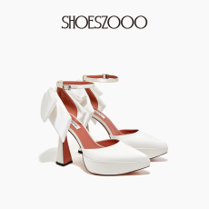 обувь для свадьбы 「赵露思同款」shoeszooo高跟鞋女夏季厚底防水台新娘鞋主婚纱鞋