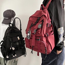 School Bag Men Ins Tide Cool Street Trend Schoolbags Women Ins Double Shoulder Bag Junior High School Bully High School Bully High