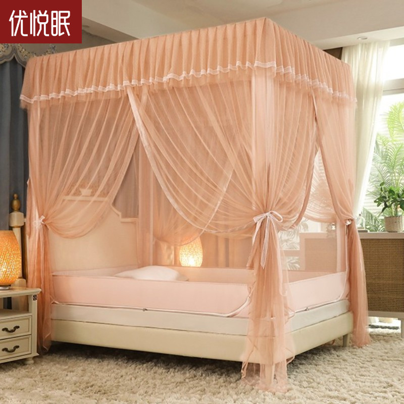 The new mosquito net one-piece household sitting on the bed palace princess wind 2 meters encrypted floor-to-ceiling shading 1 8 anti-fall and dust-proof