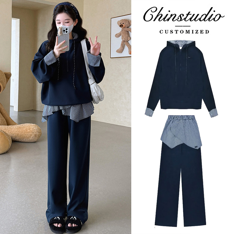 French Uamtor Maternity Suit 2026 New Autum Casual Sweatshirt and Pants Two-Piece Set for Pregnant Mothers Classy Wear