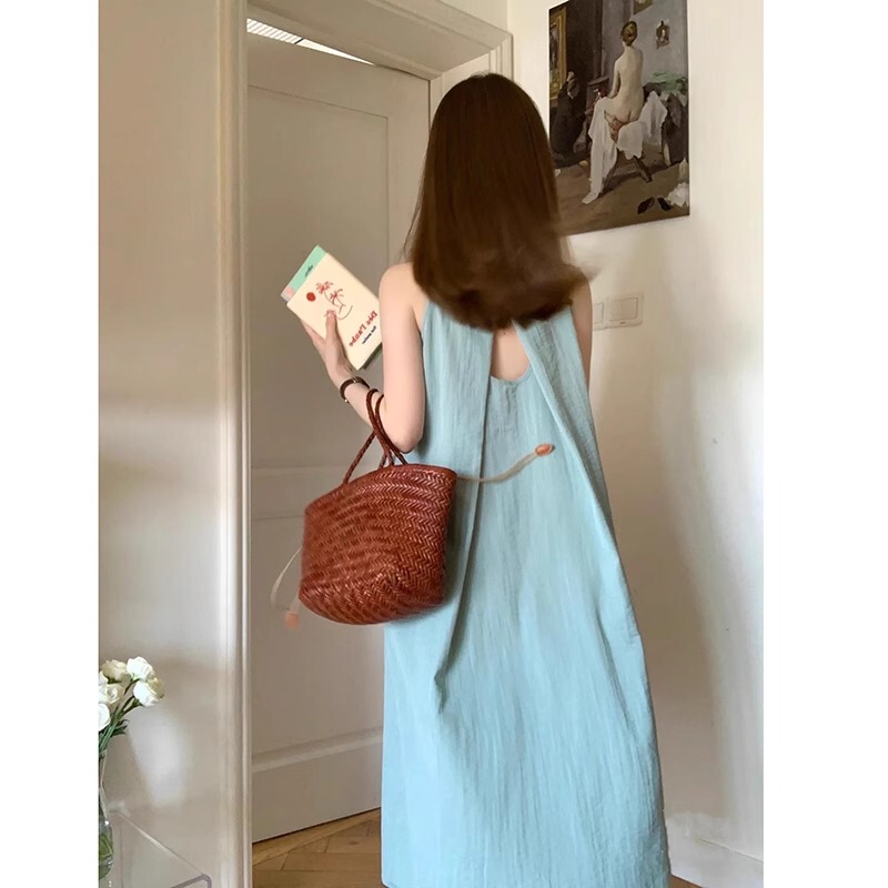 French Uamtor Maternity Dress Summer 2026 New Style French Seaside Vacation Sleeveless Backless Suspender Dress French Uamtor Maternity Dress Summer 2026 New Style French Seaside Vacation Sleeveless Backless Suspender Dress