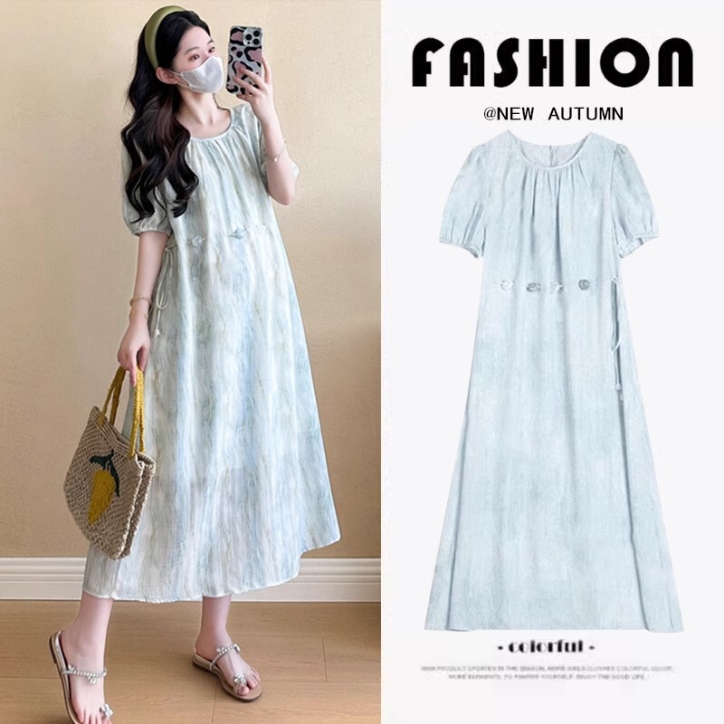 French Uamtor Maternity Dress 2026 New Summer Fashionable and Stylish French Loose Chiffon Maternity Dress