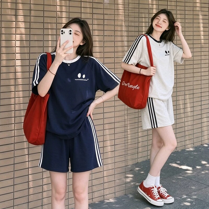 French Uamtor Maternity Suit Summer 2026 New Loose Casual Fashion Thin Short-Sleeved Shorts Two-Piece Set