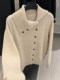 Apricot-Colored Lapel Long-Sleeve Knit Cardigan, 2026 Spring New Style, Lazy Style, Loose Design, Stylish Oversized Sweater