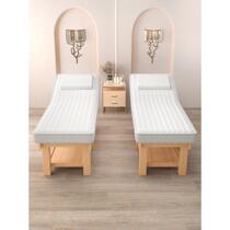 Solid wood latex Chinese medicine massage therapy bed with hole massage bed pattern embroidered ear bed beauty salon beauty bed wooden