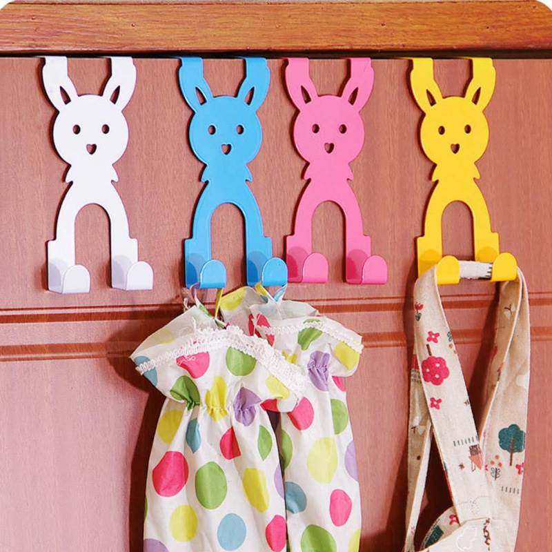 Door hook door rear hanger thickened punch-free door key hook cute creative iron hook seamless towel rack