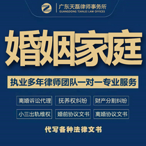 Marriage lawyer legal consultation divorce agreement writing property division documents drafting spousal fidelity agreement litigation