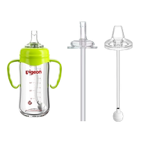Suitable for Pigeon milk bottle straw accessories duck mouth pacifier learning drinking spout straight drinking cup handle gravity ball universal for three generations