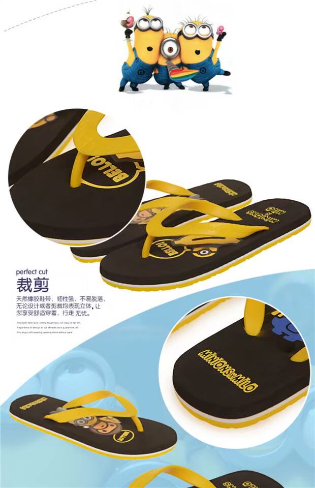 Benny Road flip flops nam mùa hè Xiao Huangren phim hoạt hình cặp vợ chồng sáng tạo giản dị trượt chân trượt dép - Dép dép da nam cao cấp