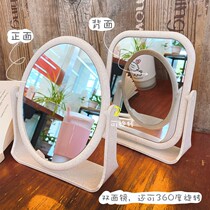 Mirror Makeup Mirror Brief Desktop Mirror Mesh Red Countertop Type Mirror Home Desktop Comfy Dorm Room Student Dresser