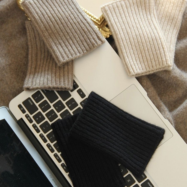 Autumn and Winter Thickened Cashmere Wool Wrist Warmers, Fake Sleeve Cuffs, Warm Knit Joint Sleeves, Sweater Cuff Extensions