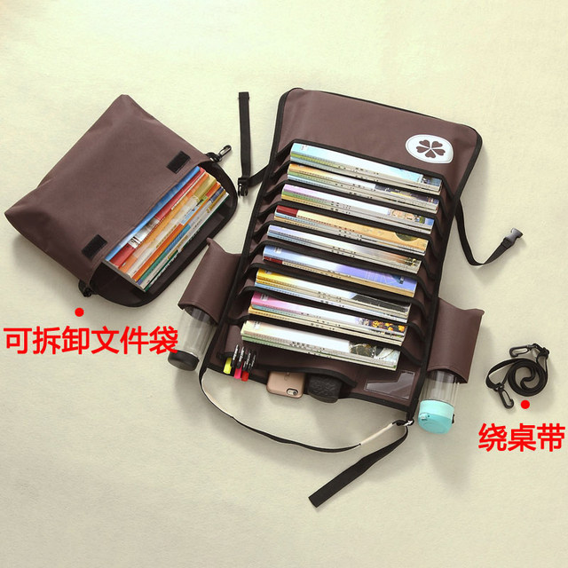 Top thick version large capacity desk student hanging book bag junior high school and high school book storage bag desk book stand hanging book bag