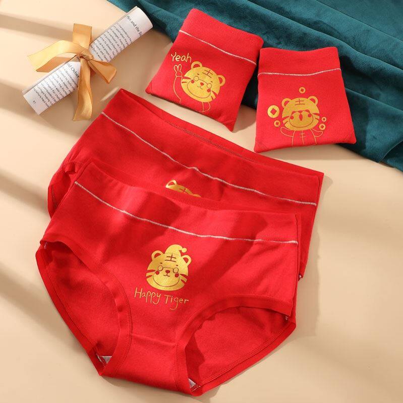 This year, big red underwear female cotton antibacterial student Han edition female hips large size lady triangle pants