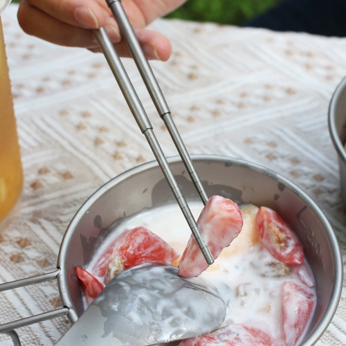 Складные телескопические съемные палочки для еды, дорожная портативная нескользящая посуда для кемпинга