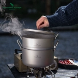 Pure Titanium Outdoor Steamer 2.2L Soup Pot Light Portable Dew Campo Hot Potcnic Picnic Pironking Плиты плита.