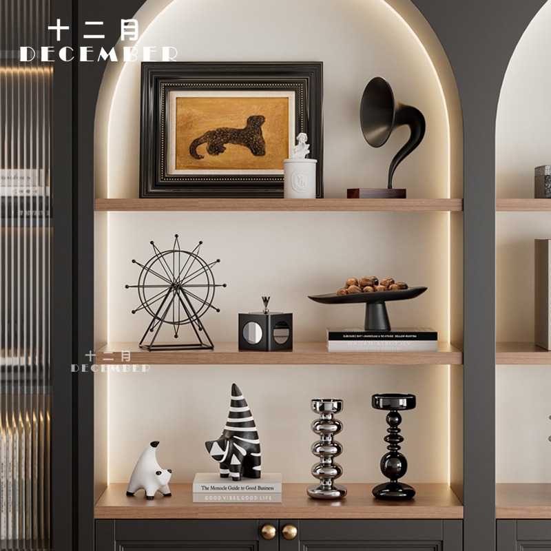 High-End Vintage-Style Tv Cabinet, Wall Niche, Open Shelf Bookcase, Decorative Items, High-End Art Soft Furnishings