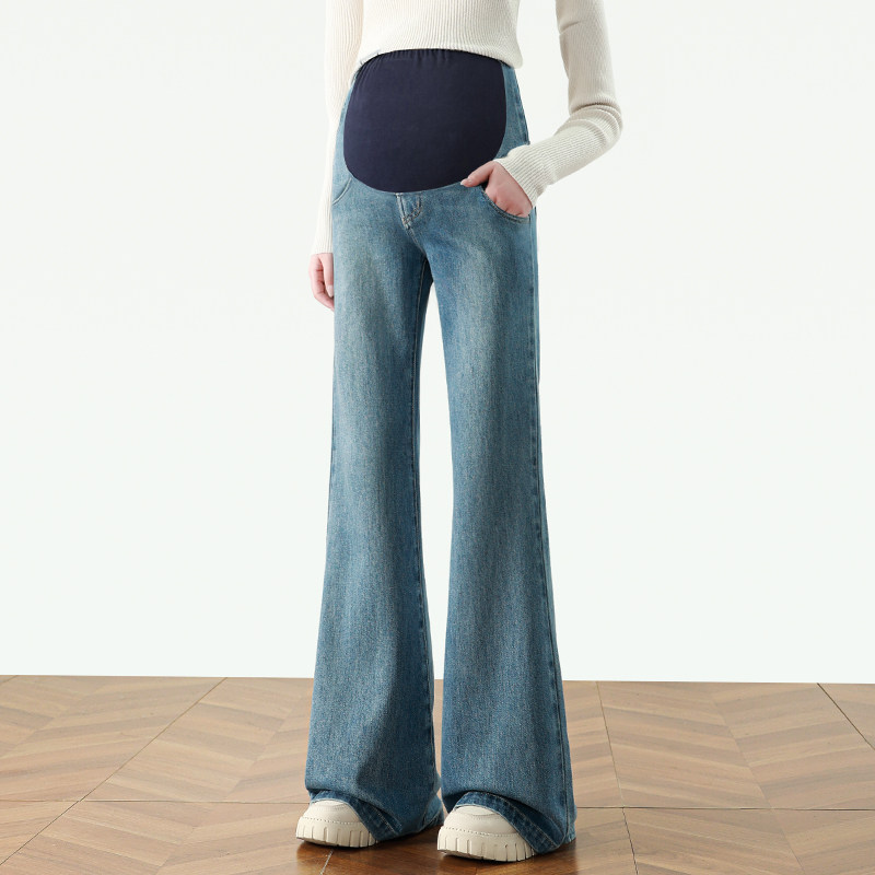 Maternity Jeans for Autumn, Flared Pants, 2026 New Style, Long Pants, Wide-Leg Pants, Belly Support, Slimming, Flared Pants for Women — 7