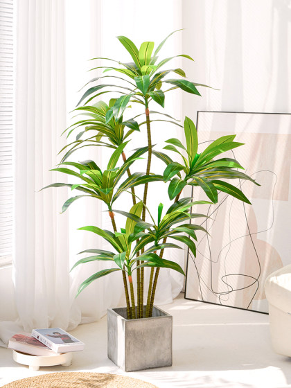 Simulated Green Plants, High-End Light Luxury Brazilian Wood, Large-Scale Simulated Plants, Indoor Living Room Floor-Standing Potted Plants, Decorative Ornaments