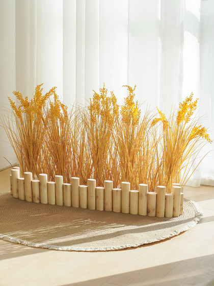 Simulated Barley Spike Floral Art Landscape Arrangement for Clothing Store Window Decoration and Indoor Display, Artificial Green Plant Ornament