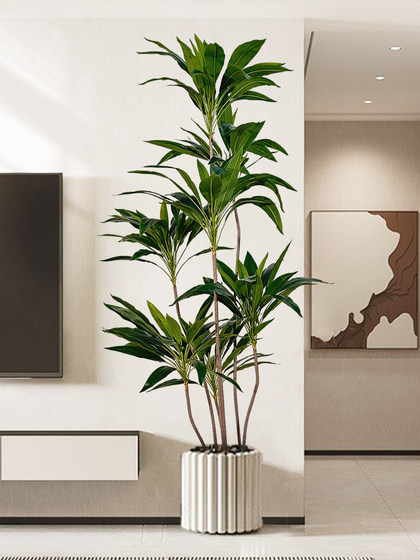 Simulated Green Plant Velvet High-End Light Luxury Bionic Plant Indoor Living Room Decoration Floor-Standing Potted Plant High-Grade Large Tree
