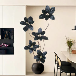 Artificial Green Plant Black Rubber Tree Potted Fake Plant Bionic Living Room Decoration High-End and Elegant Decoration