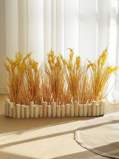 Simulated Barley Spike Floral Art Landscape Arrangement for Clothing Store Window Decoration and Indoor Display, Artificial Green Plant Ornament
