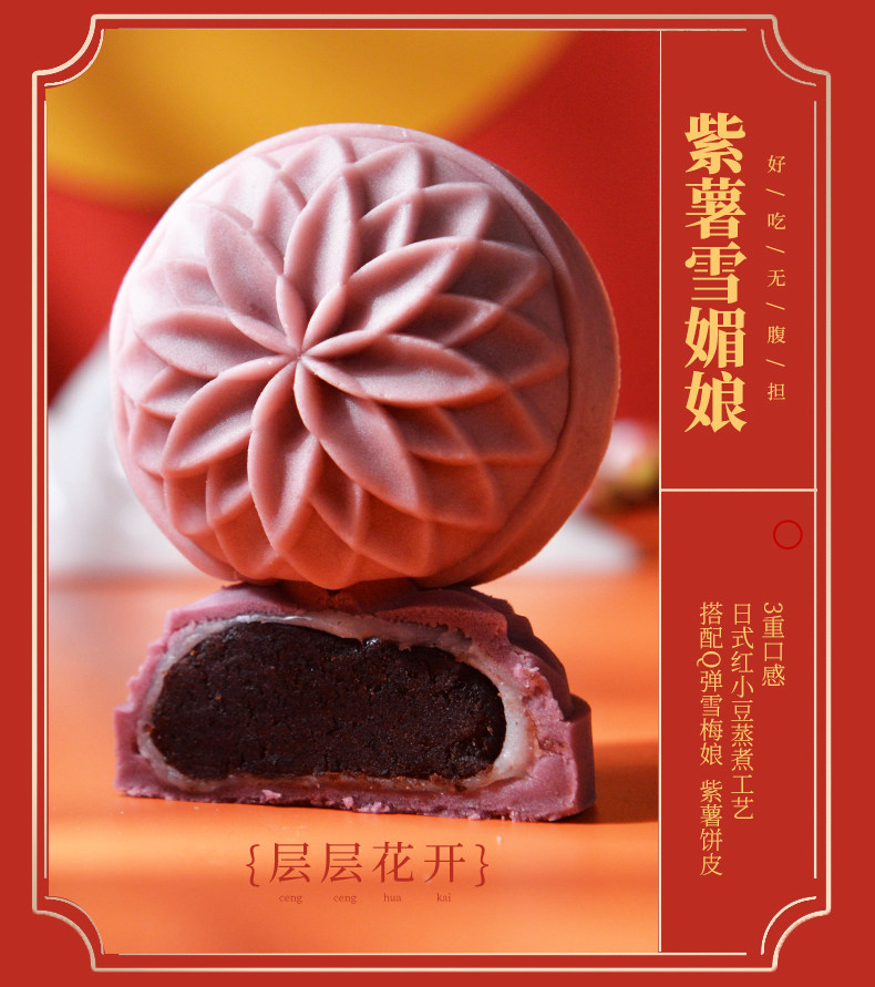 糕叔 0蔗糖 乳果精品月饼礼盒 8饼8味 360g 图7
