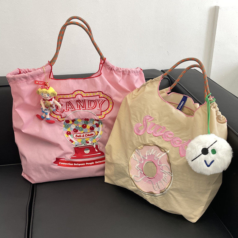 Japanese Balchain Large Capacity Embroidered Nylon Shopping Bag Canvas Hand-carrying Bags Oxford Cloth Bag Hand Single Shoulder