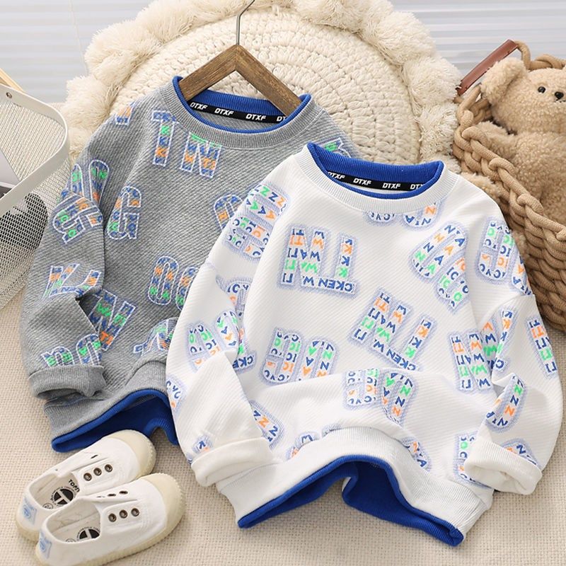 Boy's sweatshirt spring autumn 2022 new children Leisure leave Two sets of hooded sweatshirts with large children's sports blouses