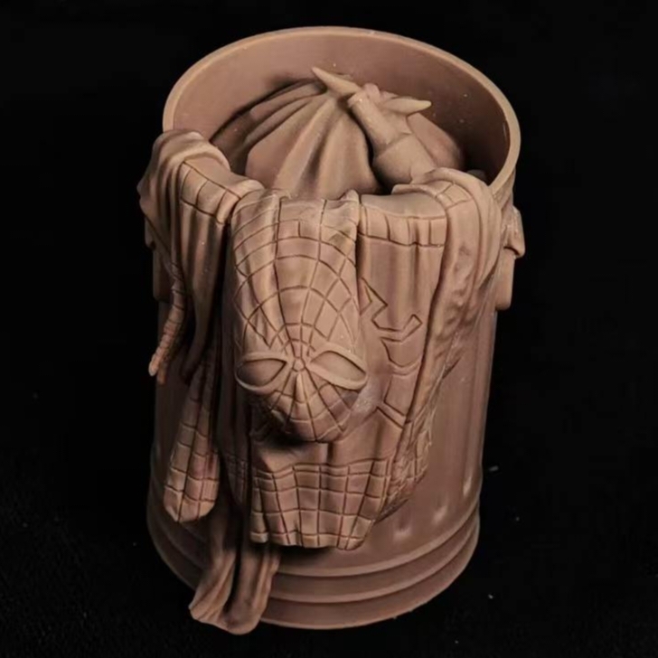 Marvel Spider-Man Trash Can V2 Head Sculpt White Film Bm24231