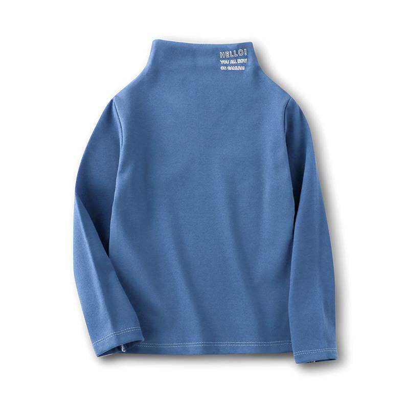 Children half-height collar bottom-shirt boy girl baby girl autumn winter clothing with long sleeves T-shirt blouse dsuede autumn clothes
