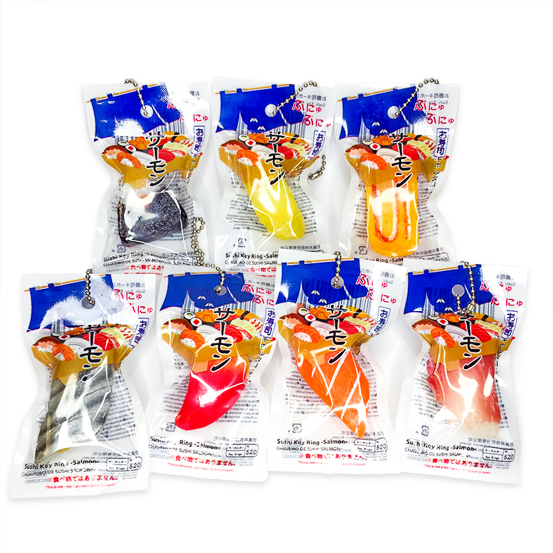 Simulated Japanese Sushi Food Toy Keychain, Salmon Sashimi Delicacy, Tuna Seaweed Rice Ball Model Pendant Simulated Japanese Sushi Food Toy Keychain, Salmon Sashimi Delicacy, Tuna Seaweed Rice Ball Model Pendant