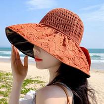2024 new summer beach hat seaside big brim fisherman hat breathable sun protection hat sun hat summer all-match sun hat