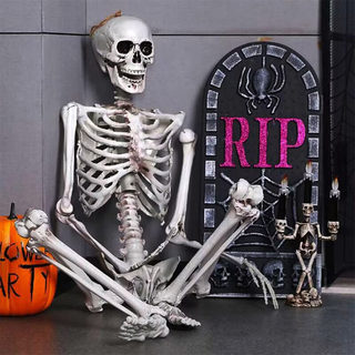 Halloween Skeleton Human Bones Skull Frame Decoration Outdoor Horror Props Ornaments Haunted House Secret Room Bar Props Ornaments