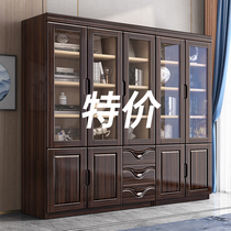 Новый китайский солидный букинистический книжный шкаф-шкафчик с стеклянной дверью офисный шкафчик