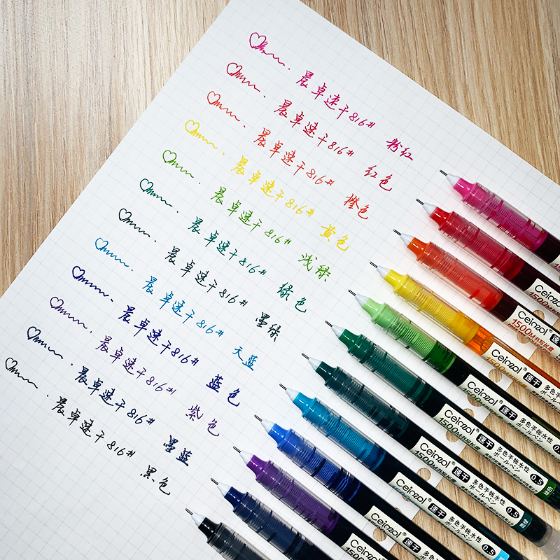 Chenzhuo 816 Japanese direct liquid color ball pen full needle students with high color black red blue pen