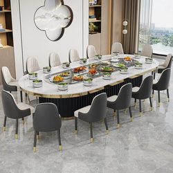 ໂຮງແຮມແລະຮ້ານອາຫານ oval ໄຟຟ້າ slate dining table ສີ່ຫລ່ຽມ conveyor ສາຍແອວອັດຕະໂນມັດ rotating induction cooker ຫມໍ້ຮ້ອນຂະຫນາດນ້ອຍຕາຕະລາງ dining