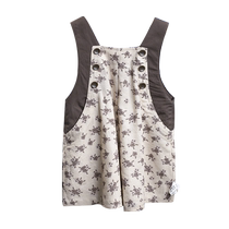 ryebread Black Bread Childrens Clothing Korean Floral Girls Baby Contrast Color Overalls 4 Summer