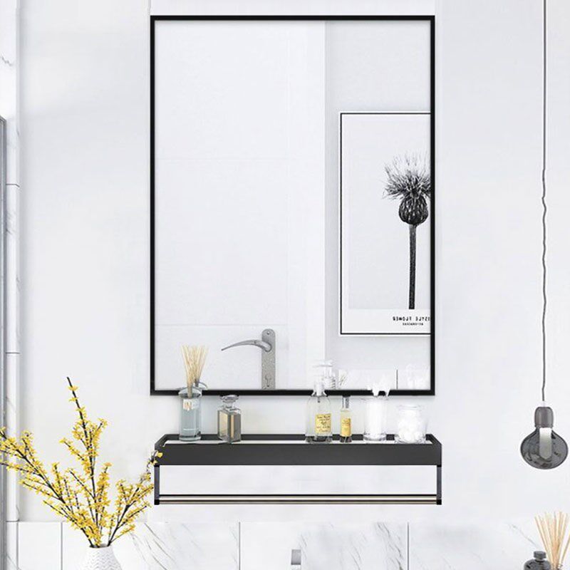 Bathroom mirror with shelf Free to stick with wall Self-adhesive toilet bathroom Toilet Toilet Makeup Wall-mounted Wash Terrace 