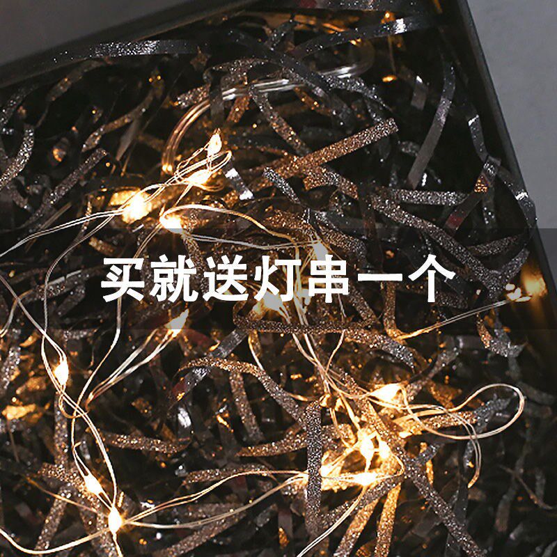 Sparkling raffia lamp gift box decoration material accessories net red small lantern string gift box packaging ribbon