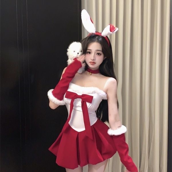 Christmas Bunny Girl Halloween Cosplay Internet Celebrity Uniform Tube Top Dress Cute Pure Desire Outfit