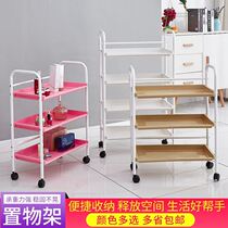 Nail car beauty car beauty cart three-layer with drawer beauty salon cart hairdressing hand push glass tool cart