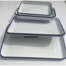  Enamel tray Medical white thick enamel square disc Hospital disc Large number rectangular disc laboratory Tin Toto -