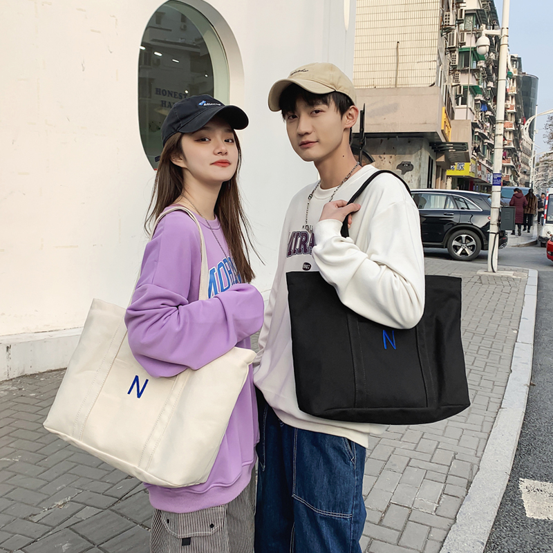 Canvas Bag Men's Single Shoulder Special Bag Large Capacity Work Commuter Bag Women's Day Department Brief College Students Class Handbag