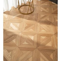 Mansdo Multi-Layer Solid Wood Composite Flooring Art Parquet Irregular American Retro Home Flooring Square Irregular