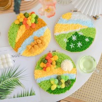 Handmade diy moss carpet coaster material package for novices with zero basic knowledge ins gift for best friend’s desk decoration
