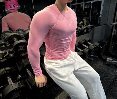 British Shark Men's fitness quick-drying breathable figure-hugging long-sleeved tight-fitting garment with super elasticity