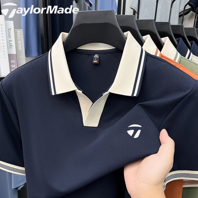 Taylormade Men's Summer Golf Short-Sleeved T-Shirt Casual Sports Breathable Loose Polo Shirt Taylormade Men's Summer Golf Short-Sleeved T-Shirt Casual Sports Breathable Loose Polo Shirt