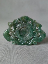 Dushan jade collection grade old sky blue material with ice bottom dragon and phoenix in auspicious shape ice smooth and delicate rich green color